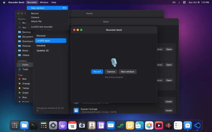 Isolated app menu in the menu bar