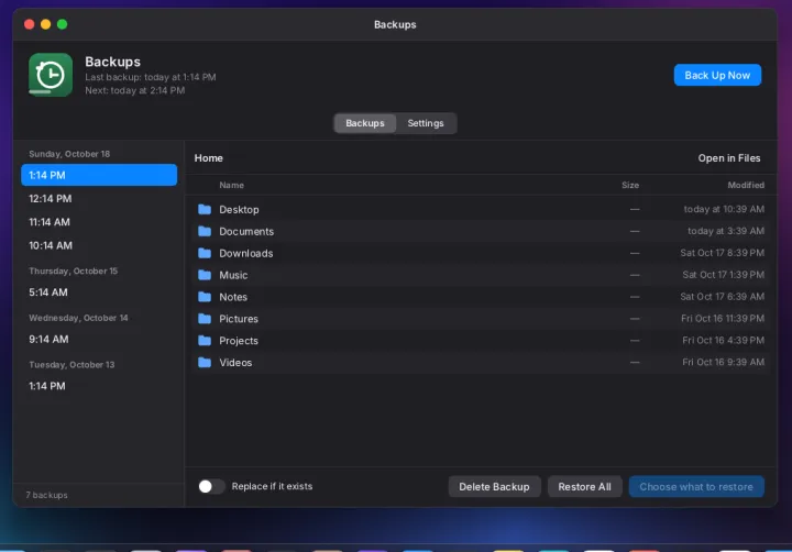Backup app
