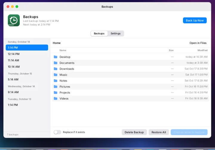 Backup app