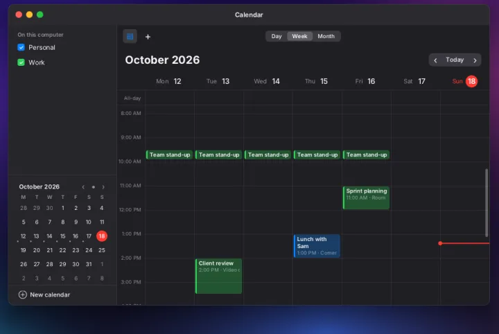 Calendar app