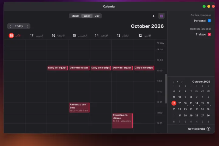 Calendar app