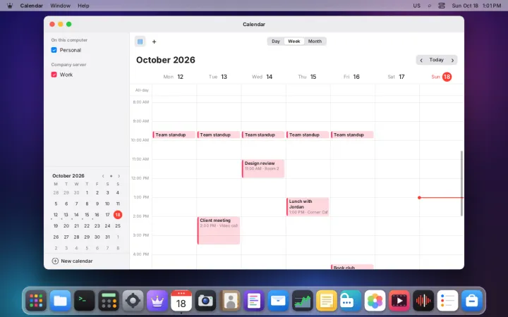 Calendar app