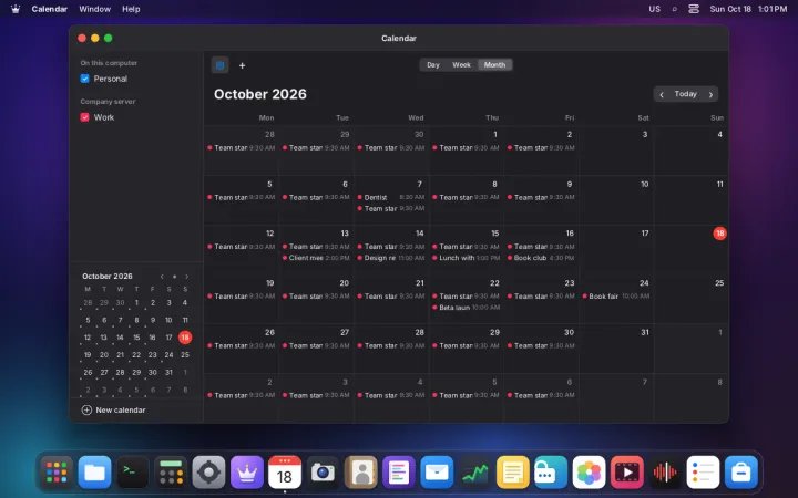 Calendar month view