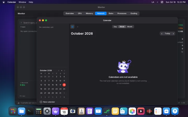 Calendar unavailable with the mascot