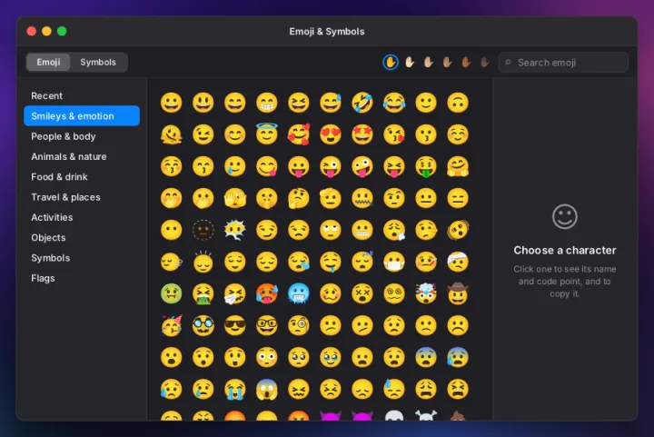 Characters app