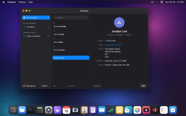 Contacts app