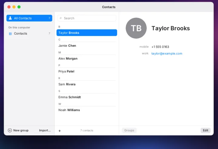 Contacts app