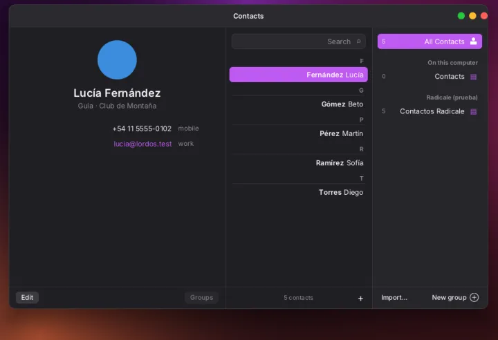 Contacts app