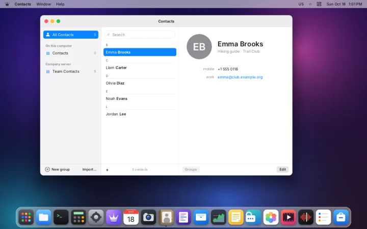 Contacts app