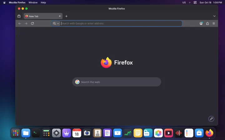 Firefox with native window frame