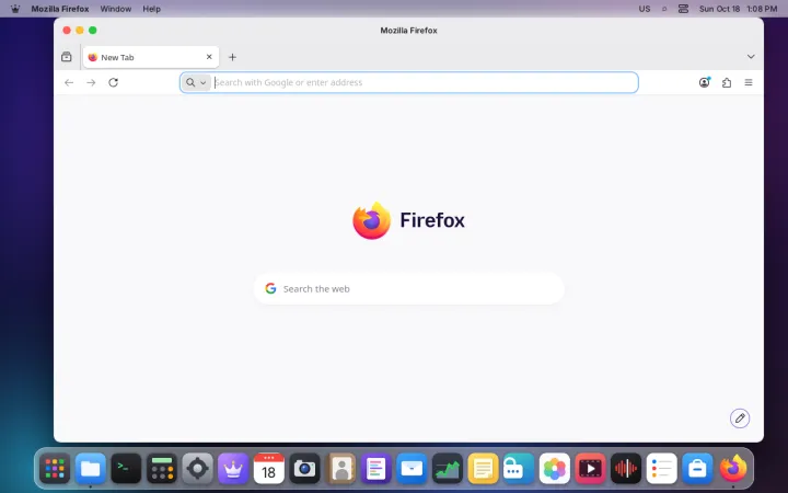 Firefox with native window frame