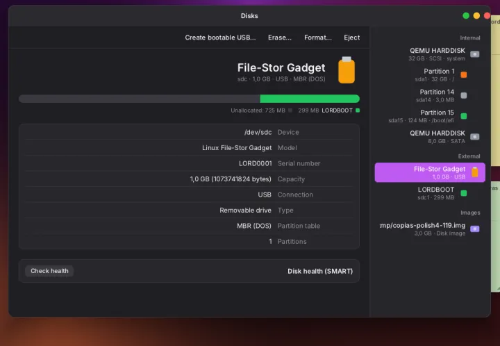 Disks app