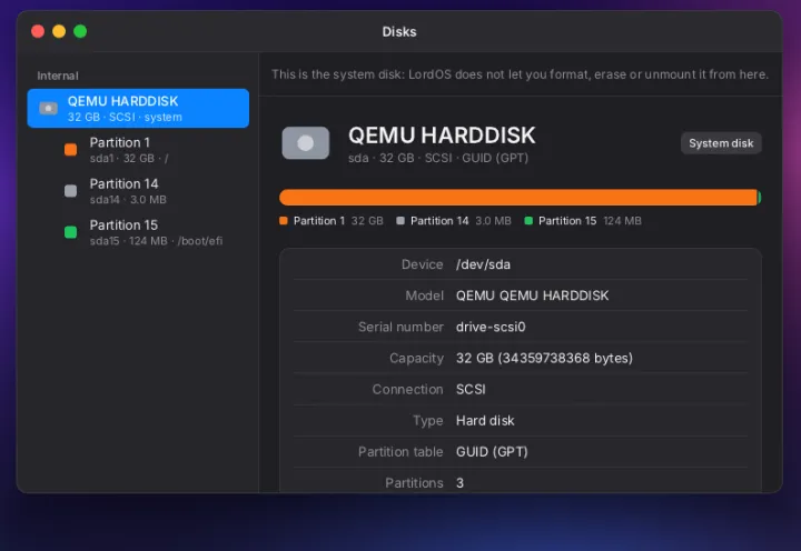 Disks app