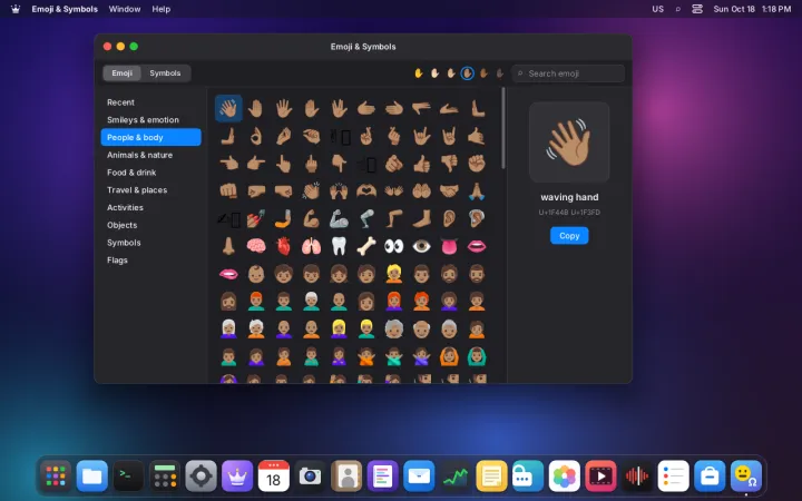 Emoji picker in an app