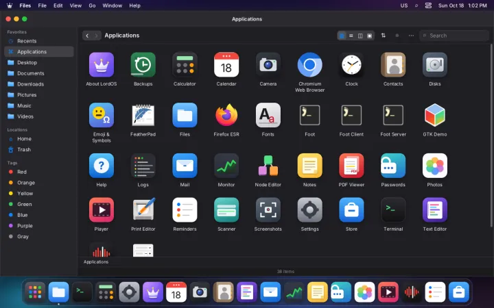 Applications folder in Files