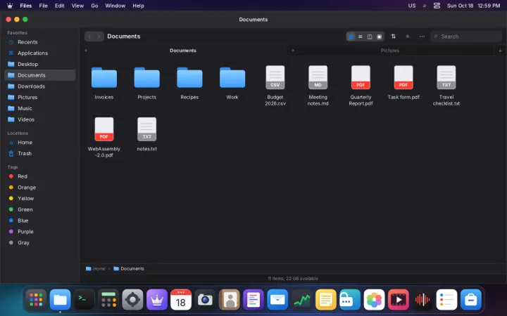 Tabs in Files