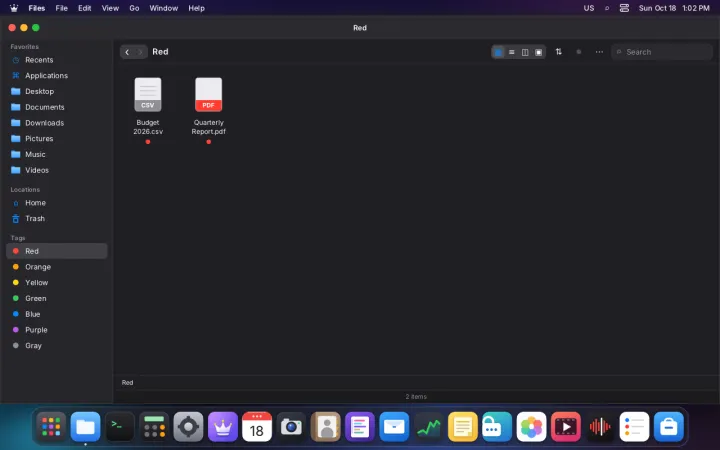 Color tags in Files