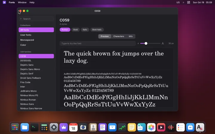 Fonts app