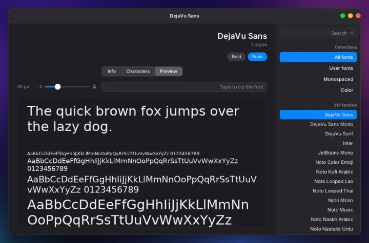 Fonts app
