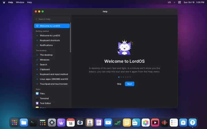 Help welcome page