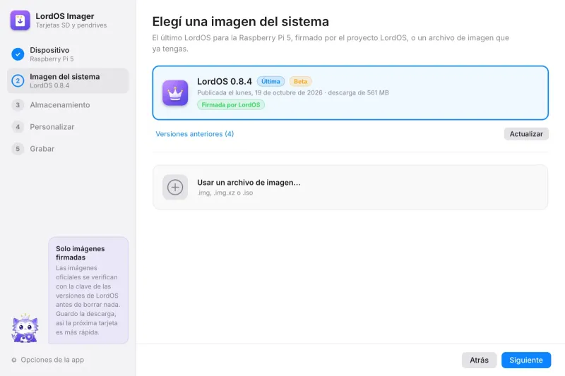 Paso 2: la última versión firmada de LordOS