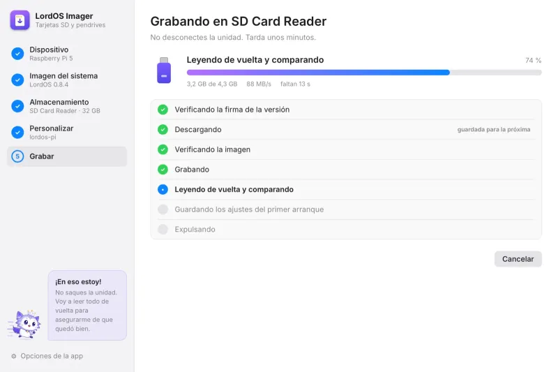Leyendo la tarjeta y comparando