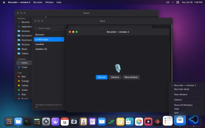 Two windows of an isolated app