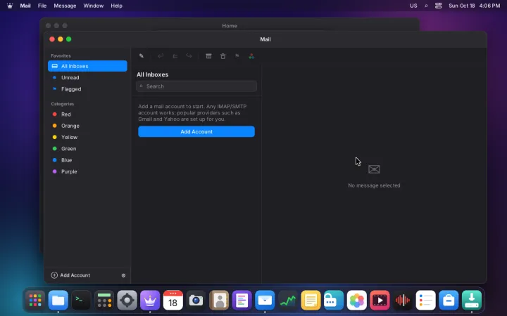 Mail on the live ISO