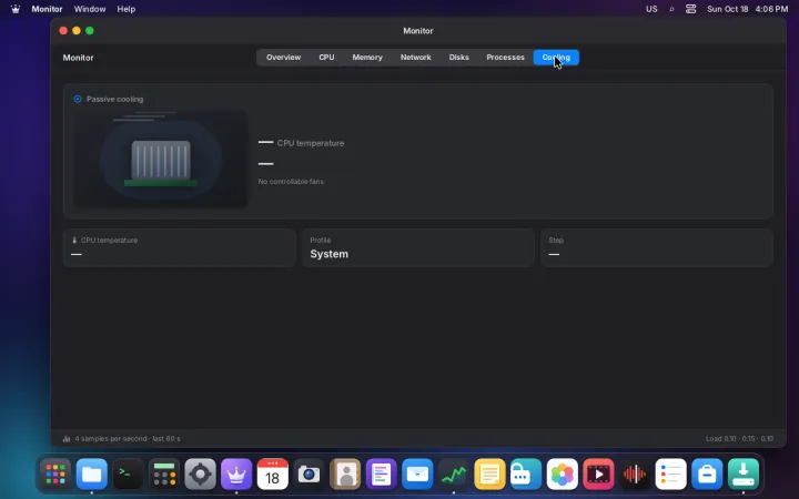 Monitor cooling on the live ISO