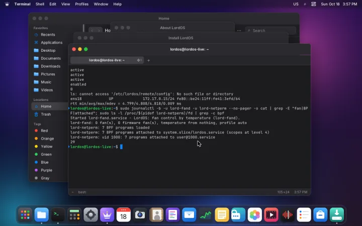 System services on the live ISO