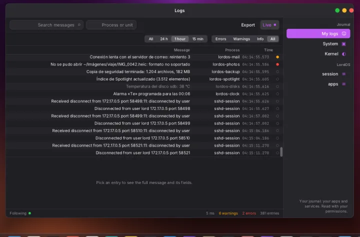 Logs app