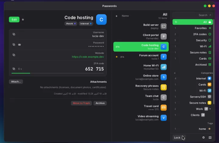 Passwords app
