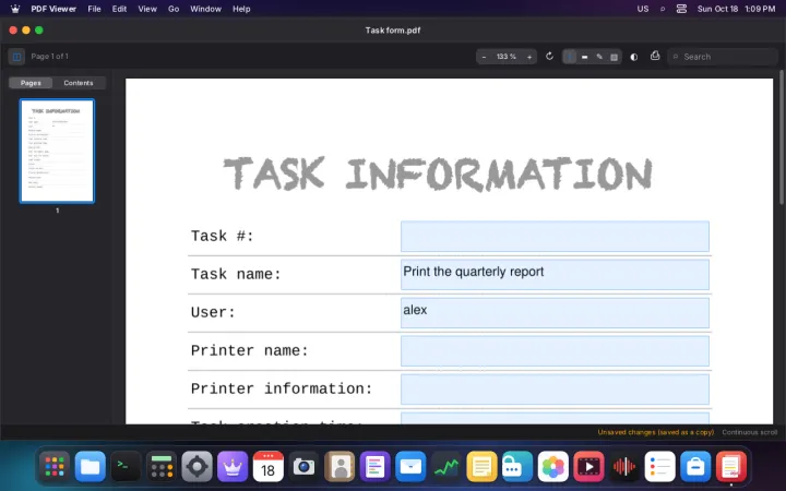 Filling a PDF form
