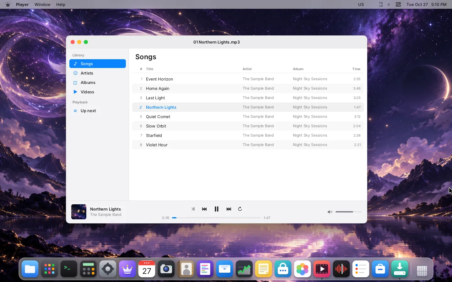 Reproductor con un álbum