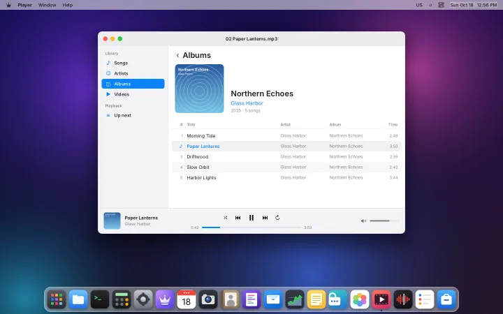 Player playing an album