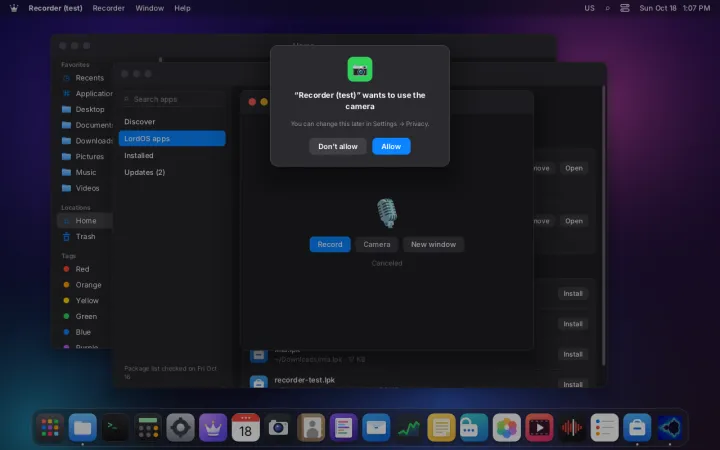 Permission prompt
