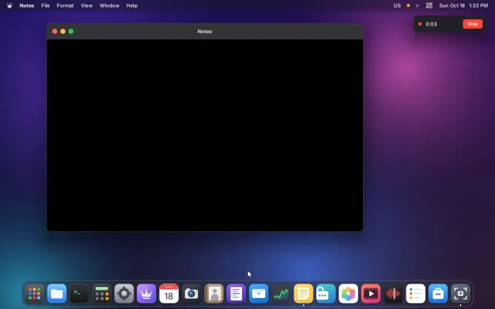 Screen recording frame