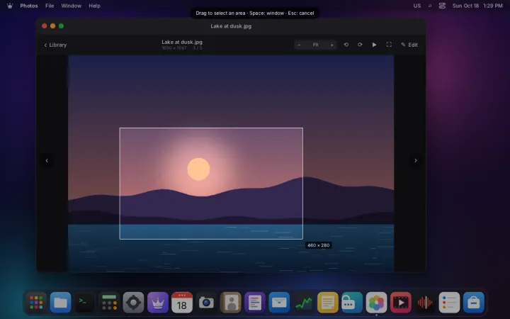 Capturing a screen area