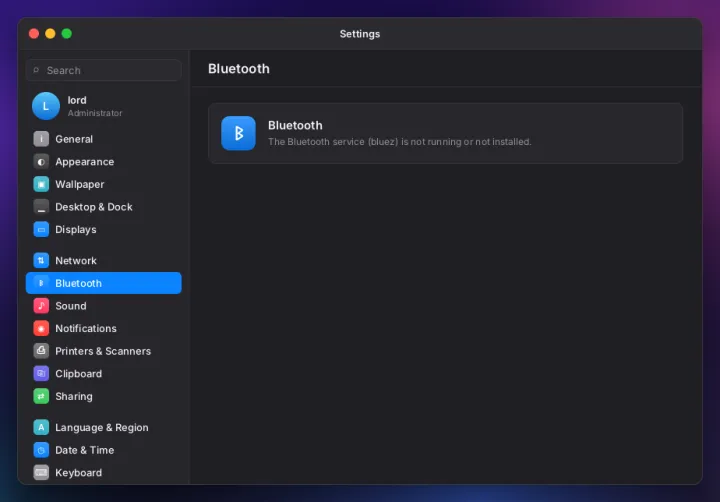 Bluetooth settings