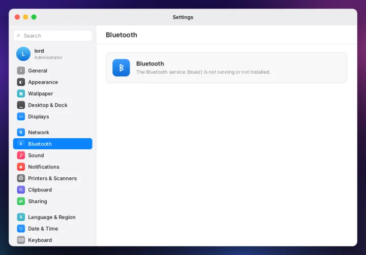 Bluetooth settings