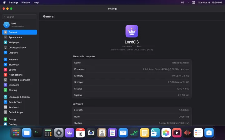 General settings