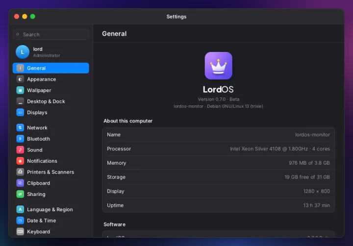 General settings