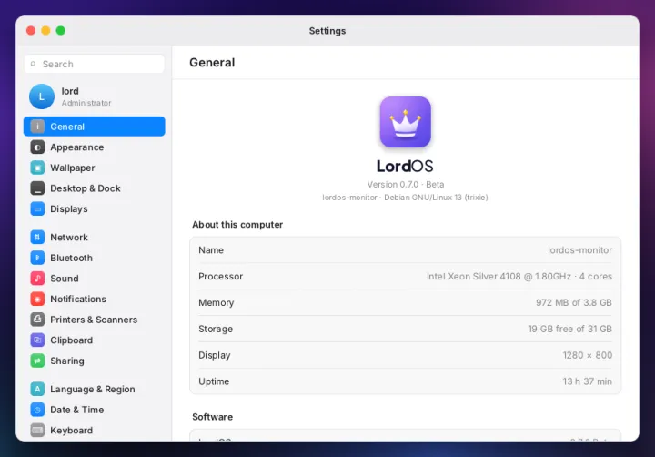 General settings