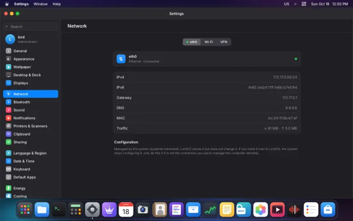 Network settings