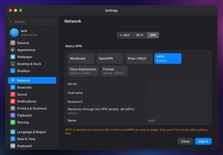 Adding a VPN