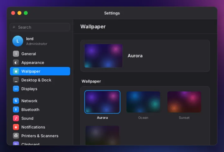 Wallpaper settings