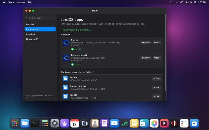 Signed app restored