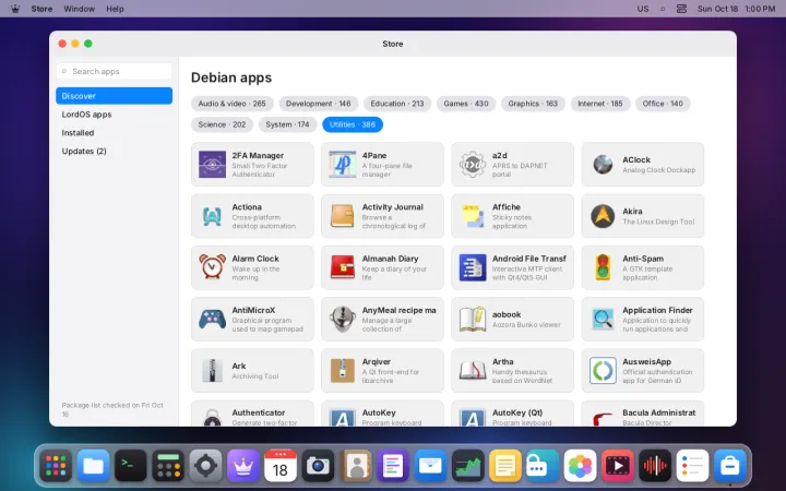 Store browsing Debian apps
