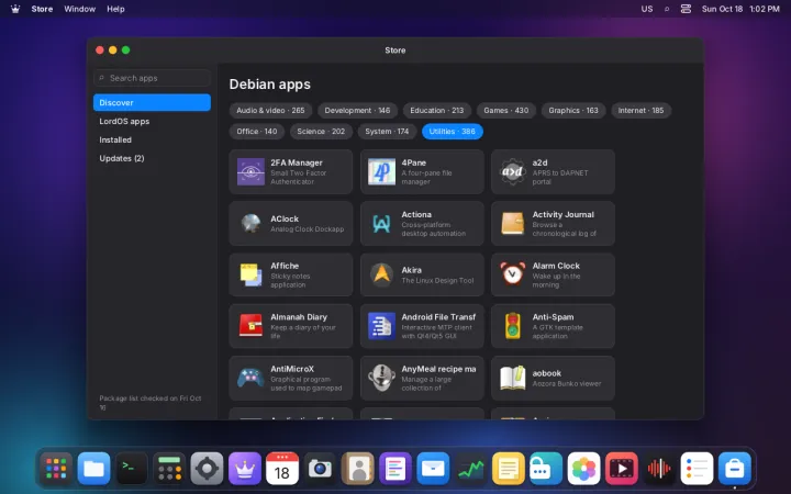 Debian packages in the store
