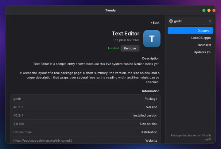 App details in the store